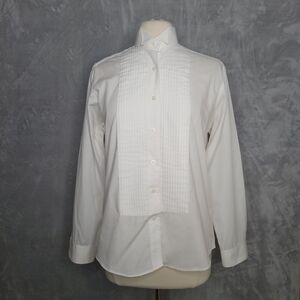 NEIL ALLYN Classic White Long Sleeve Tuxedo Dress Shirt Size 8 Formal Uniform